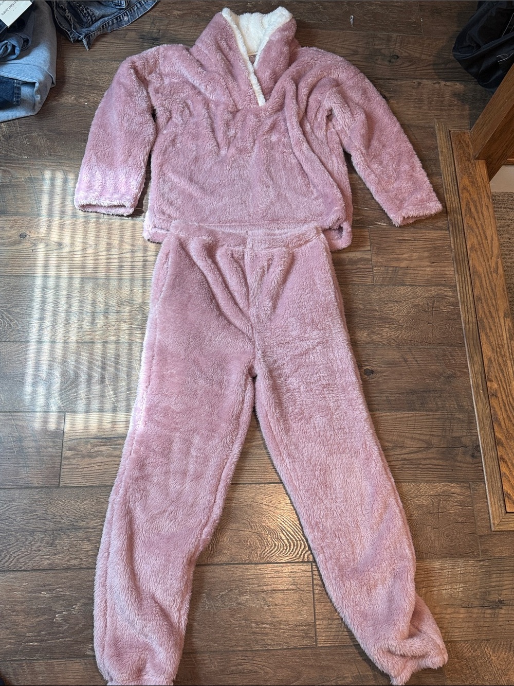 Brand New Cozy Plush Pajama Set - Dusty Pink